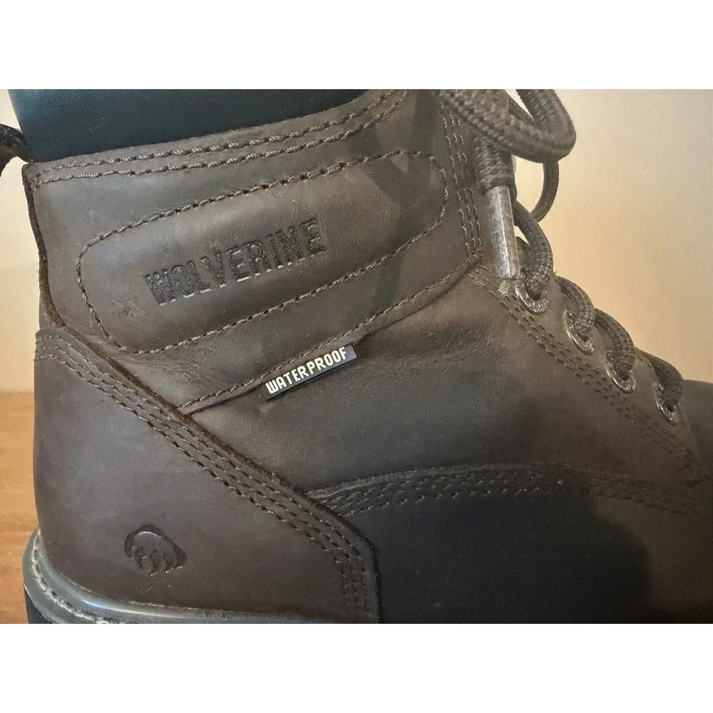Wolverine Men's Leather Work Boots - Waterproof Steel Toe 6